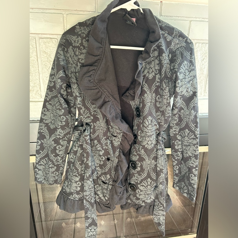 Elegant Gray Patterned Women's Coat